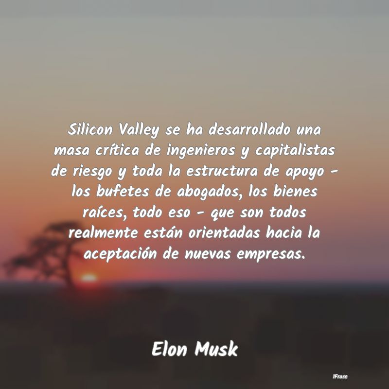 Silicon Valley se ha desarrollado una masa crític...