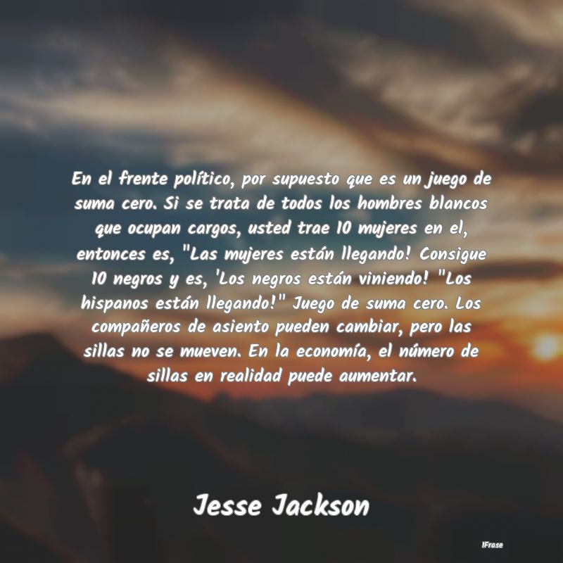 En el frente político, por supuesto que es un jue... En el frente político, por supuesto que es un jue...