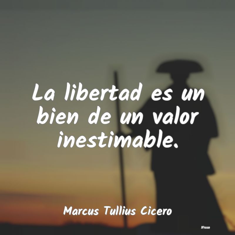 La libertad es un bien de un valor inestimable....