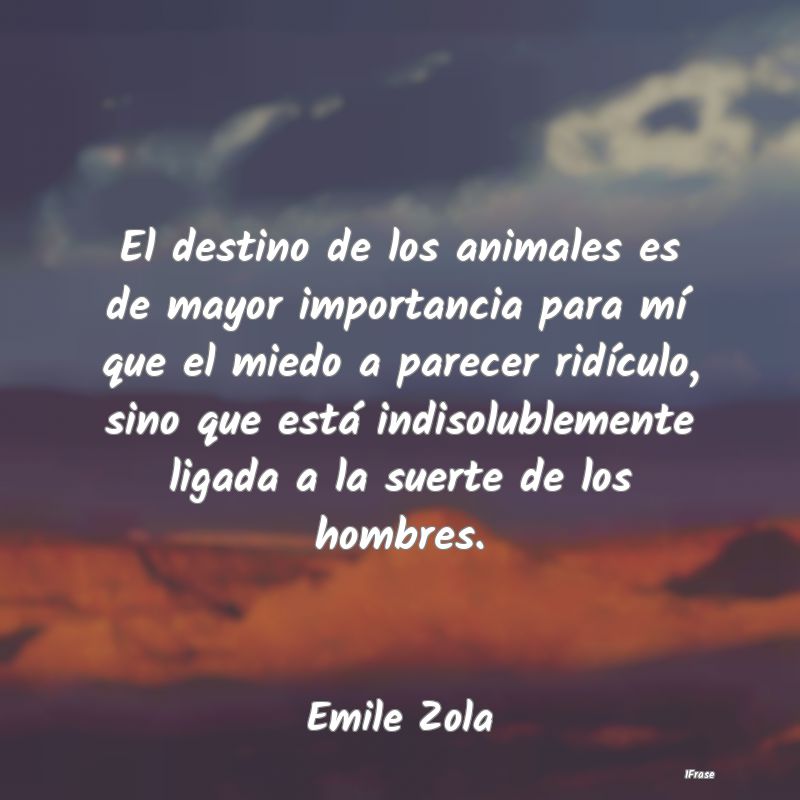 El destino de los animales es de mayor importancia... El destino de los animales es de mayor importancia...