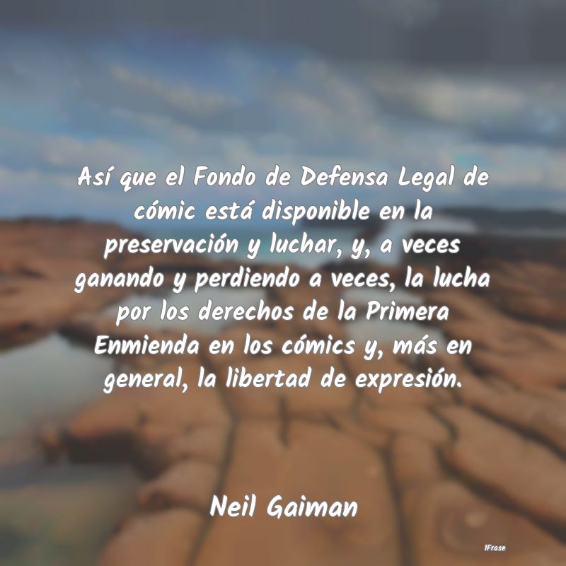 Así que el Fondo de Defensa Legal de cómic está...