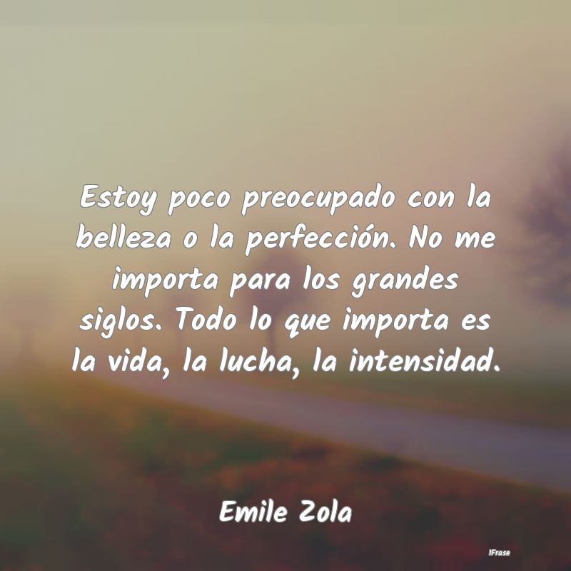 Estoy poco preocupado con la belleza o la perfecci... Estoy poco preocupado con la belleza o la perfecci...