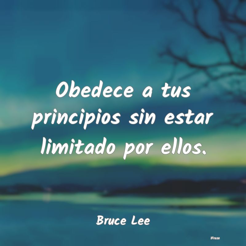 Obedece a tus principios sin estar limitado por el...