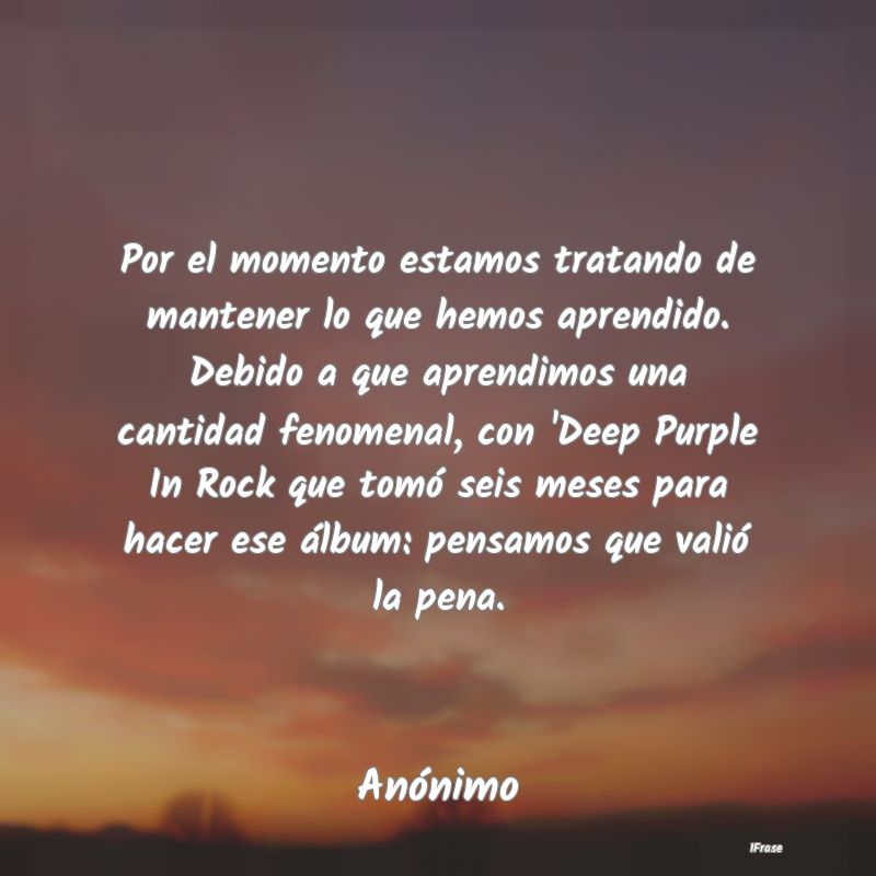 Por el momento estamos tratando de mantener lo que... Por el momento estamos tratando de mantener lo que...