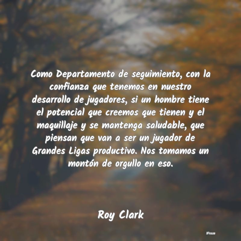 Como Departamento de seguimiento, con la confianza... Como Departamento de seguimiento, con la confianza...