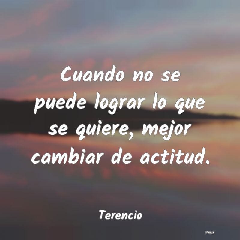 Cuando no se puede lograr lo que se quiere, mejor ...