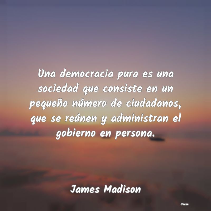 Una democracia pura es una sociedad que consiste e...