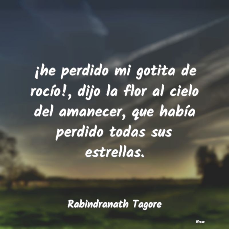 ¡he perdido mi gotita de rocío!, dijo la flor al...