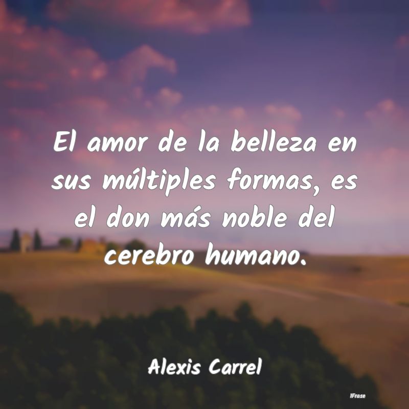 El amor de la belleza en sus múltiples formas, es... El amor de la belleza en sus múltiples formas, es...