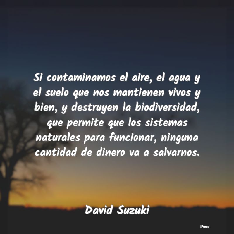 Si contaminamos el aire, el agua y el suelo que no...