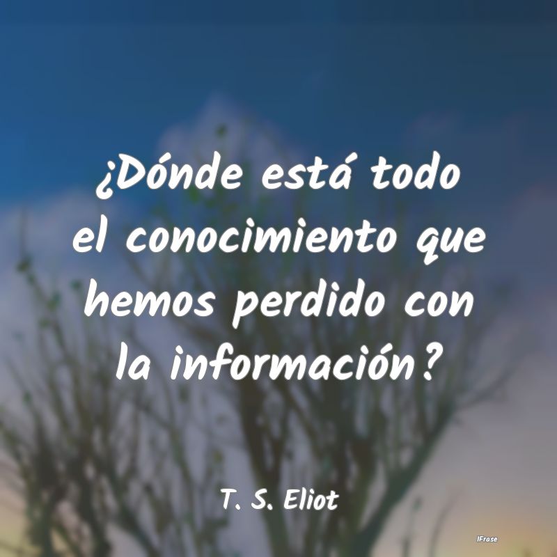 ¿Dónde está todo el conocimiento que hemos perd...