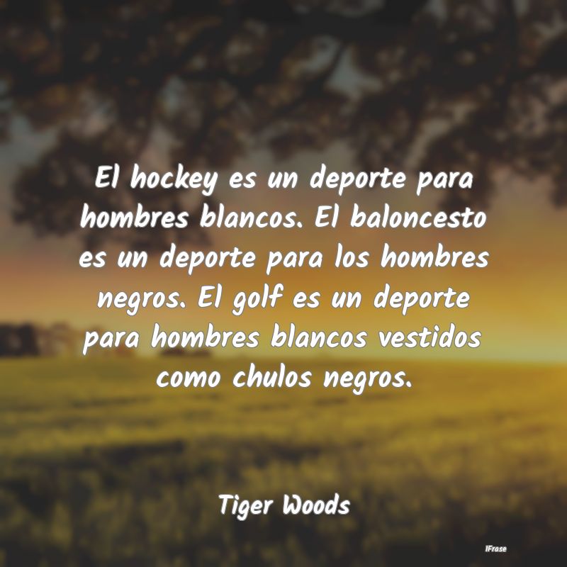 El hockey es un deporte para hombres blancos. El b...