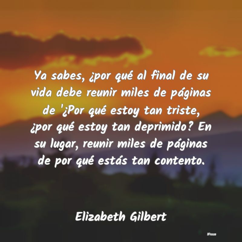 Ya sabes, ¿por qué al final de su vida debe reun...