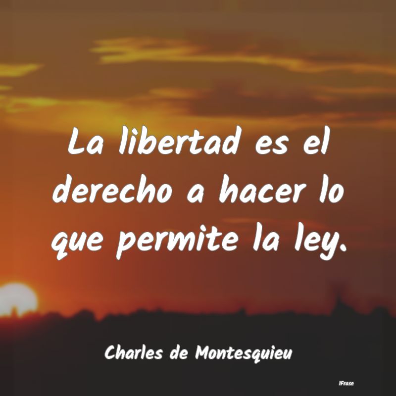 La libertad es el derecho a hacer lo que permite l...