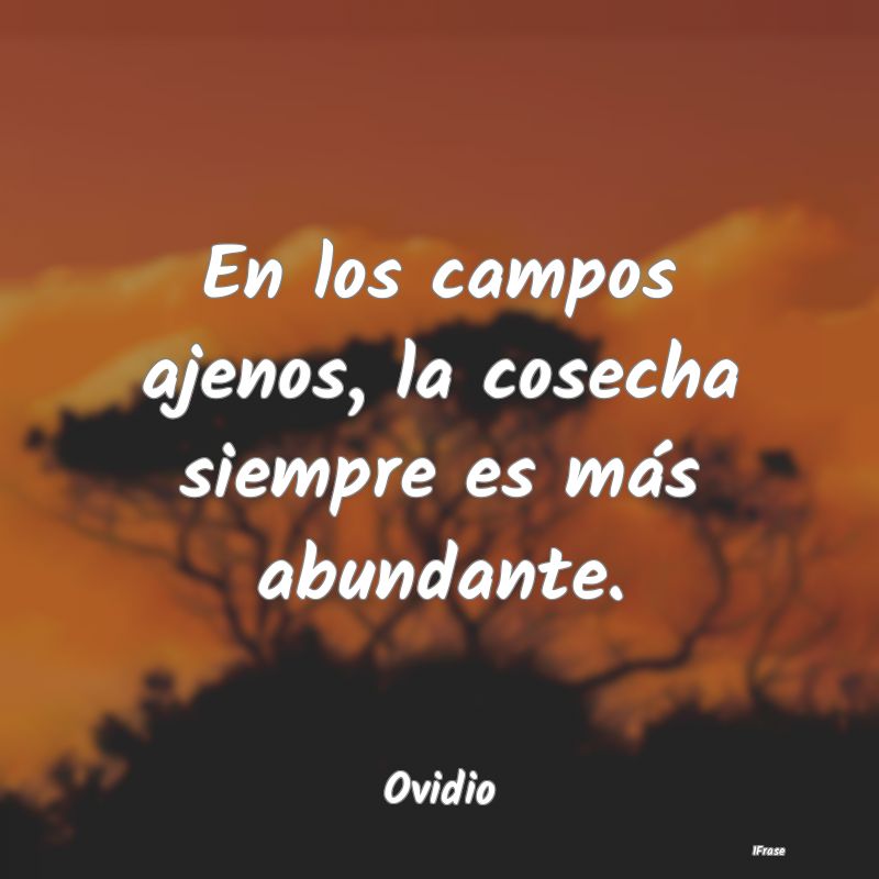 En los campos ajenos, la cosecha siempre es más a...