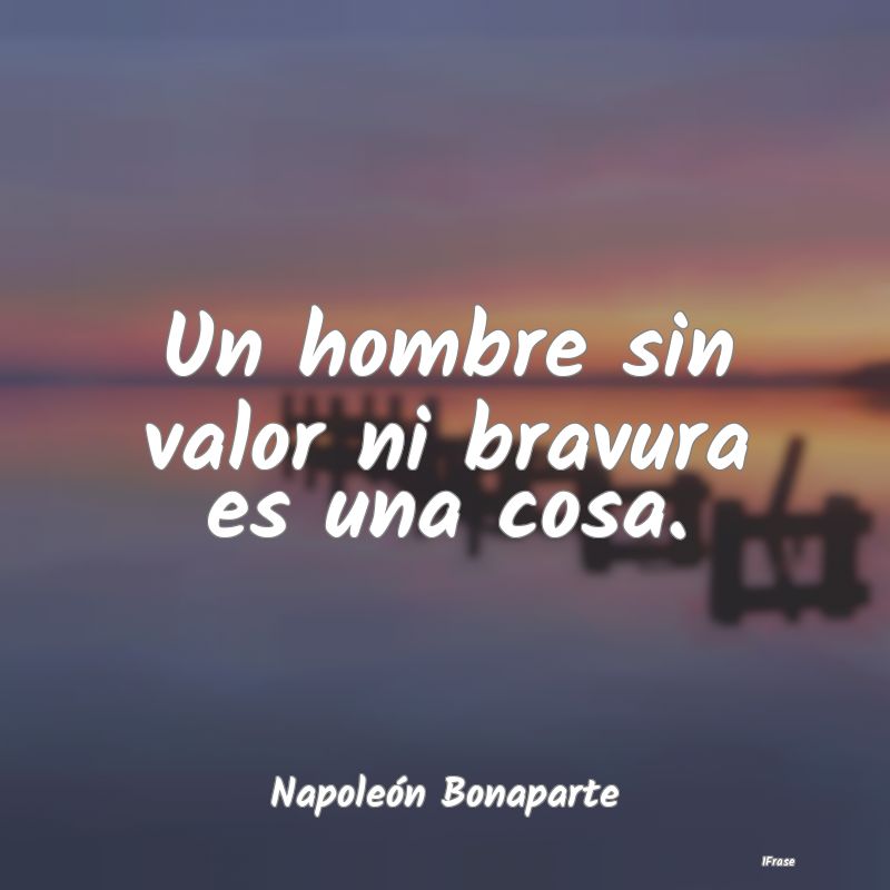 Un hombre sin valor ni bravura es una cosa....