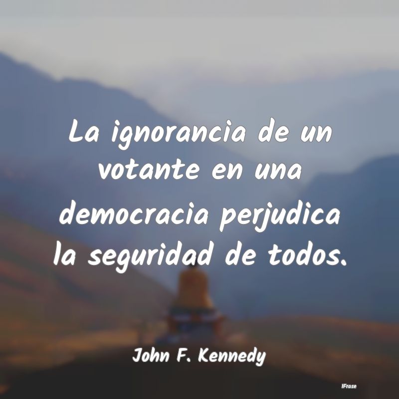 La ignorancia de un votante en una democracia perj...