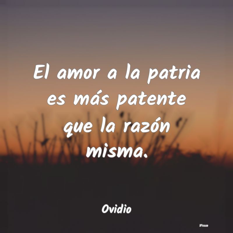 El amor a la patria es más patente que la razón ...
