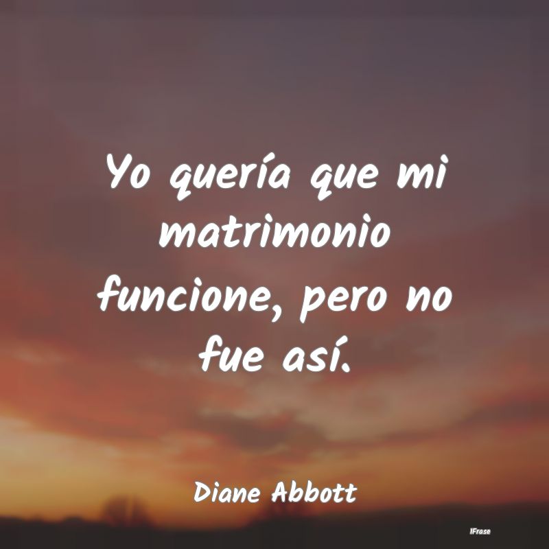 Yo quería que mi matrimonio funcione, pero no fue...
