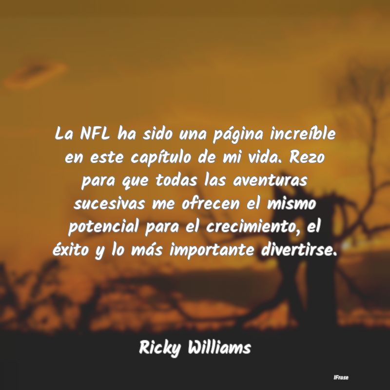 La NFL ha sido una página increíble en este cap...