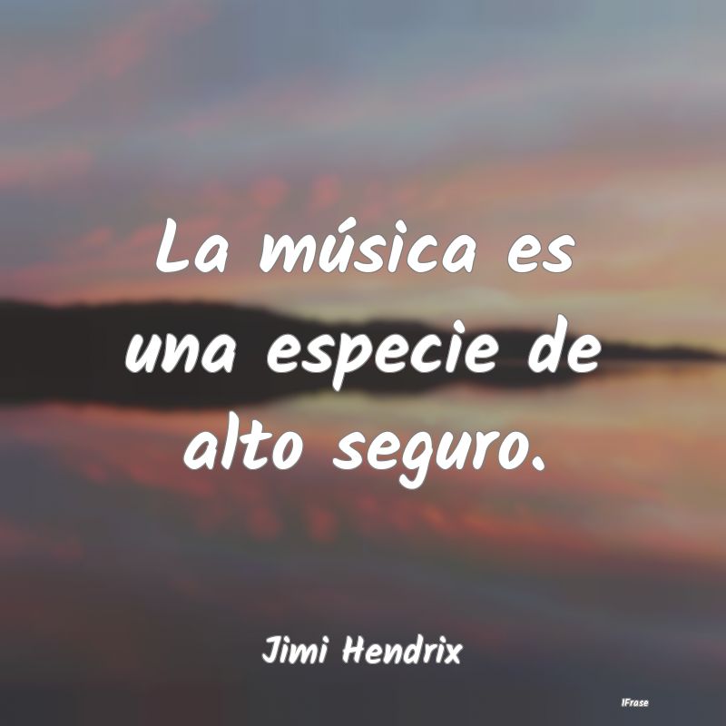 La música es una especie de alto seguro....