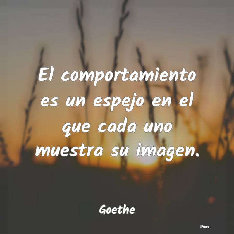 El comportamiento es un espejo en el que cada uno ...